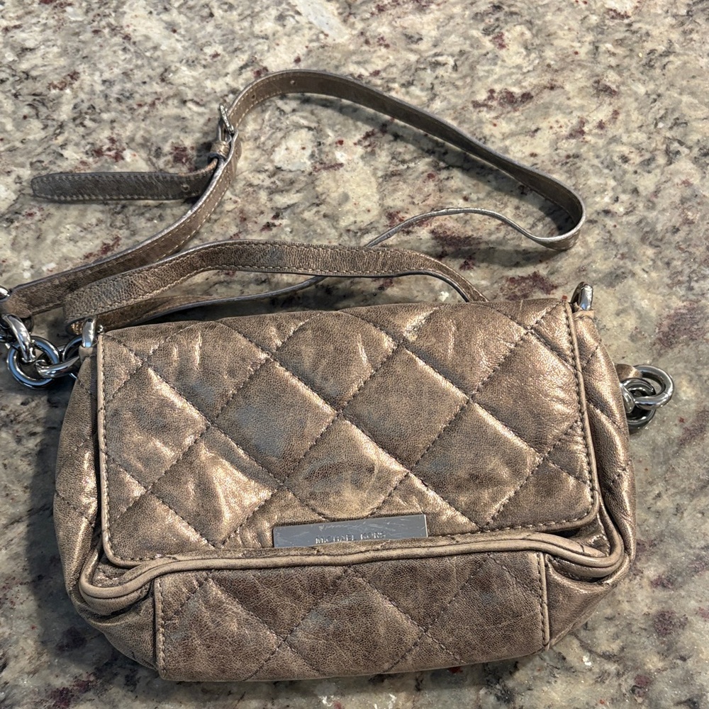 Michael Kors Metallic Quilted Crossbody Bag